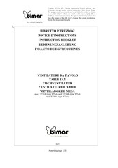 Bimar VT24A Instruction Booklet