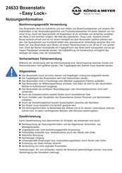 Konig & Meyer Easy Lock Information For Use