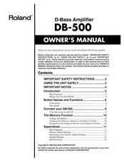 Roland DB-500 Owner's Manual