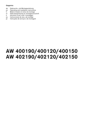Gaggenau AW 402150 Operating And Installation Instructions