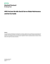 HPE ProLiant BL460c Gen10 Maintenance And Service Manual