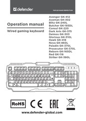 Defender Paladin GK-370L Operation Manual