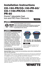 Watts Pronto! CO-1190-PR-60 Installation Instructions Manual