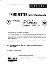 Garland TRENDSETTER TTE3 TRENDSETTER TE3-X Installation & Operation Manual