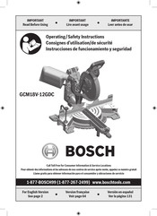 Bosch GCM18V-12GDC Operating/Safety Instructions Manual