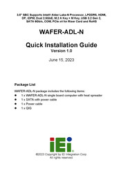 IEI Technology WAFER-ADL-N Quick Installation Manual
