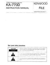 Kenwood KA-770D Instruction Manual
