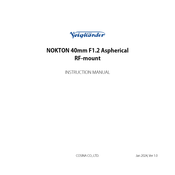 VOIGTLANDER NOKTON 40mm F1.2 Aspherical Instruction Manual