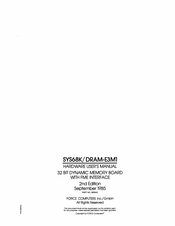 Force Computers SYS68K/ DRAM-E3Ml Hardware User Manual