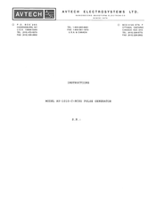 Avtech AV-1010-C-NCSU Instructions Manual