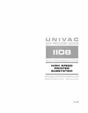 Sperry Rand Univac 1108 Reference Manual