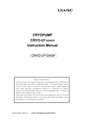 Ulvac CRYOPUMP CRYO-U Series Instruction Manual
