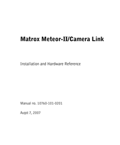 Matrox Meteor-II/Camera Link Installation And Hardware Reference