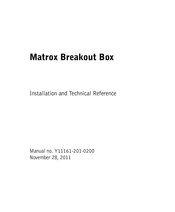 Matrox Breakout Box Installation And Technical Reference