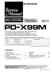 Pioneer PD-X99M Service Manual