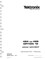 Tektronix Option 10 Service Supplement Manual