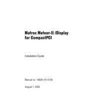Matrox Meteor-II Installation Manual