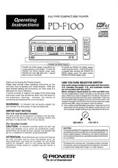 Pioneer PD-F100 Operating Instructions Manual