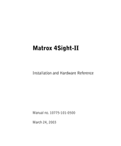 Matrox 4Sight-II Installation And Hardware Reference