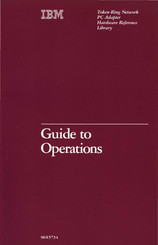 IBM Token-Ring Network PC Adapter Manual To Operations