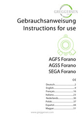 Greggersen SEGA Forano Instructions For Use Manual