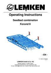 LEMKEN Korund 8 Operating Instructions Manual
