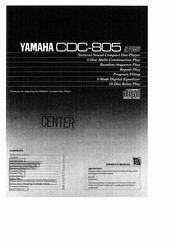 Yamaha CDC-805 RS Owner's Manual