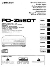 Pioneer PD-Z560T Operating Instructions Manual