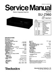 Technics SU-Z960 Service Manual