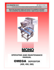 Mono Omega 400 Operating And Maintenance Manual