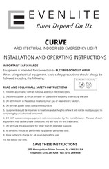 Evenlite CURVE Installation And Operating Instructions Manual