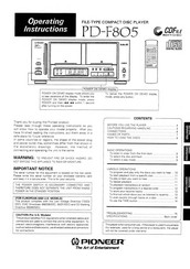 Pioneer PD-F805 Operating Instructions Manual