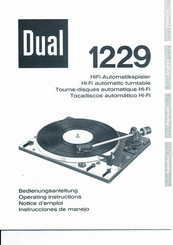 Dual 1229 Operating Instructions Manual