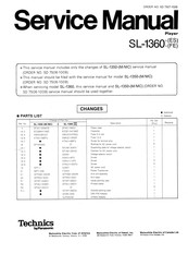 Panasonic Technics SL-1360-(ES) Service Manual