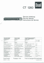 Dual CT 1260 Service Manual