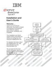 IBM eServer BladeCenter 8677 Installation And User Manual