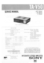 Sony TA-V50 Service Manual