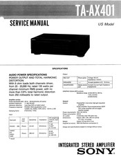 Sony TA-AX401 Service Manual