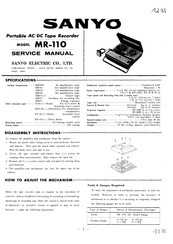 Sanyo MR-110 Service Manual