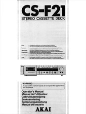 Akai CS-F21 Operator's Manual