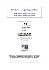 PEAK COMMUNICATIONS RCU200 Installation And Operating Handbook