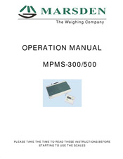 marsden MPMS-300 Operation Manual