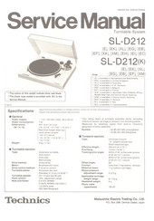 Technics SL-D212 E Service Manual