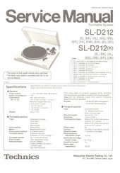 Technics SL-D212 EH Service Manual