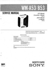 Sony WM-B53 Service Manual