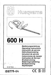 Husqvarna 600H Operating Instructions Manual