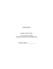 Avtech AV-1002-C-TRF Instructions Manual