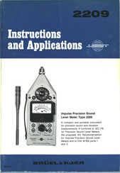 BRUEL & KJAER 2209 Instructions And Applications