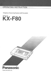 Panasonic KX-F80 Operating Instructions Manual