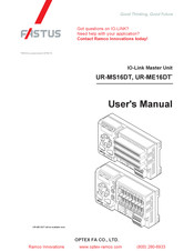 OPTEX FA Fastus UR-MS16DT User Manual